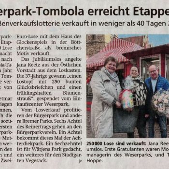 Die Bürgerpark-Tombola in der Kreiszeitung
