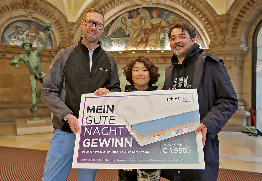 V.l.n.r. Thomas Dannenfeldt, SchlafTEQ, Elias Lam, Benjamin Lam, Gewinner, Foto: Martin Rospek